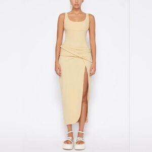 New!JonathanSimkhai-Vogue Spring Runway Angeline Crepe Draped Midi Dress-Size:10